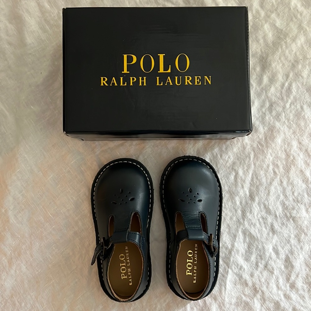 Polo Ralph Lauren Navy School T Strap Toddler Shoes